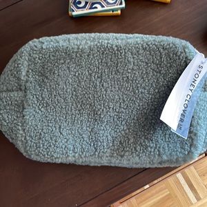 Stoney Clover Lane Green Fuzzy Travel Pouch